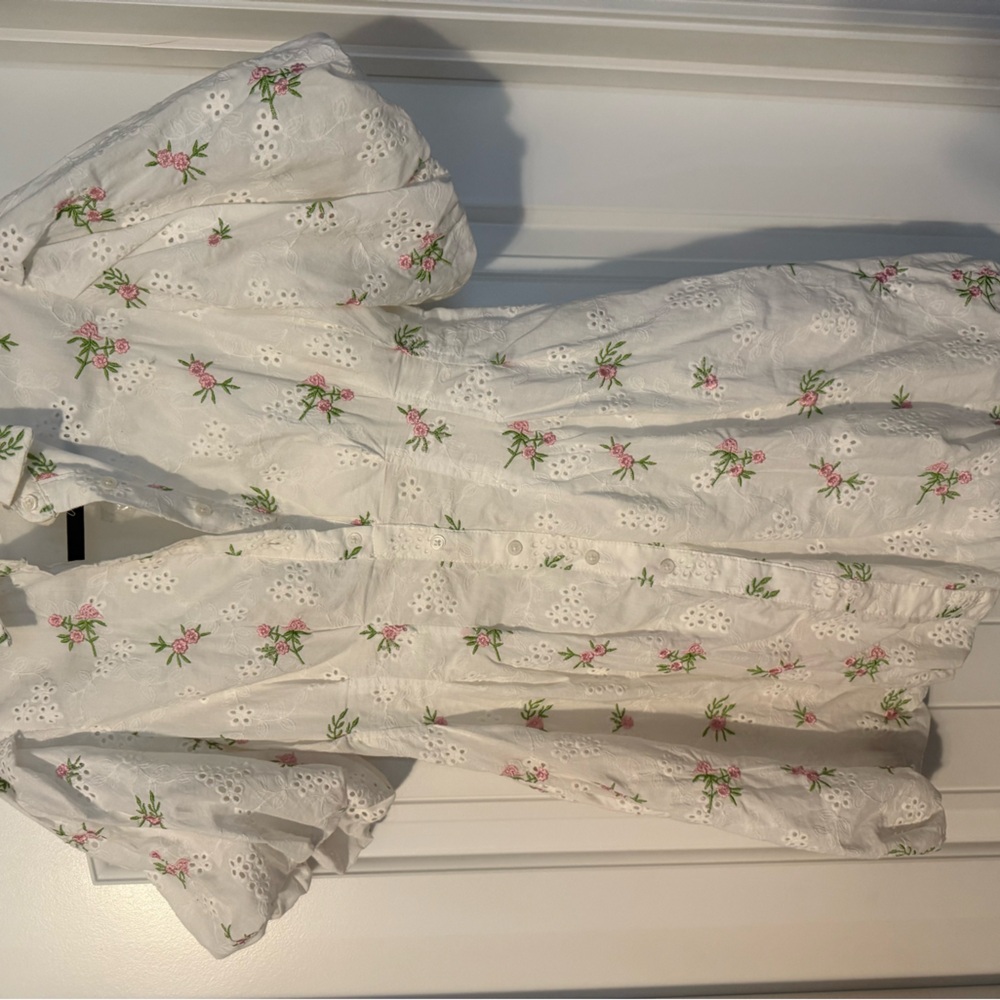 Floral Embroidered White Dress
